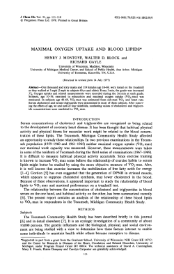 maximal oxygen uptake and blood lipids