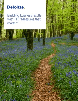 Enabling business results with HR &ldquo;Measures that matter&rdquo;