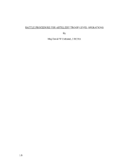 Battle Procedure - The Royal Regiment of Canadian Artillery