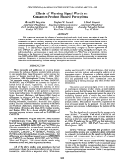 Effects of Warning Signal Words on Consumer