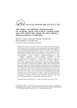 THE EFFECT OF MINERAL FERTILIZATION ON ACHENES YIELD