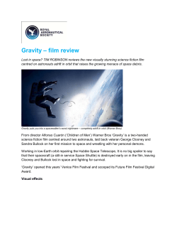 Gravity &ndash; film review - Royal Aeronautical Society
