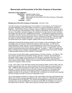 Manuscripts and Documents of the Ohio Company of Associates