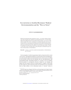 Eco-terrorism or Justified Resistance? Radical Environmentalism