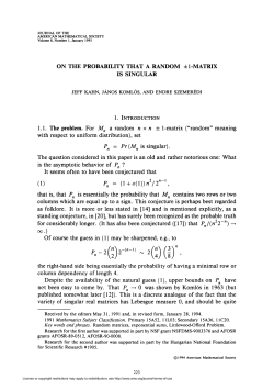 ON THE PROBABILITY THAT A RANDOM &plusmn;1