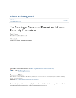 The Meaning of Money and Possessions