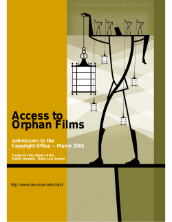 Orphan Film - Duke University School of Law