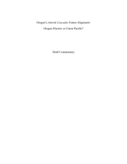 Oregon`s Amtrak Cascades Future Alignment