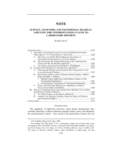 science, crawford and testimonial hearsay