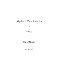 Algebraic Combinatorics on Words