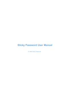 Sticky Password User Manual