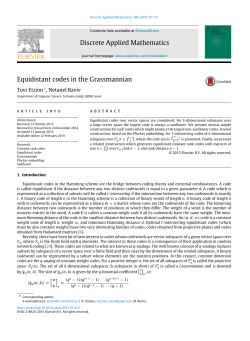 Equidistant codes in the Grassmannian