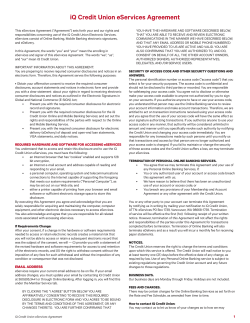 iQ Credit Union eServices Agreement