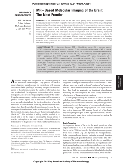 MR Based Molecular Imaging of the Brain