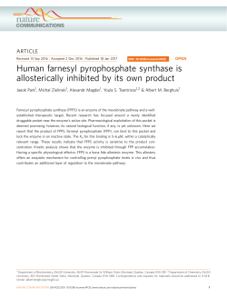 Human farnesyl pyrophosphate synthase is allosterically