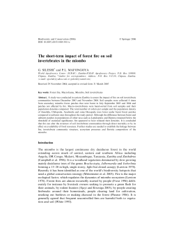 The short-term impact of forest fire on soil invertebrates in the miombo