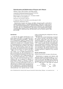 Hydroboration and Haloboration of Propyne and 1