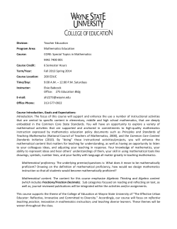 MAE 7400 - College of Education