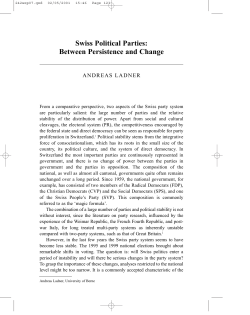 Swiss Political Parties: Between Persistence and