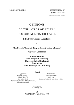 Belfast CC v Miss Behavin - Publications.parliament.uk