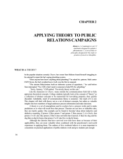applying theory to public relations campaigns