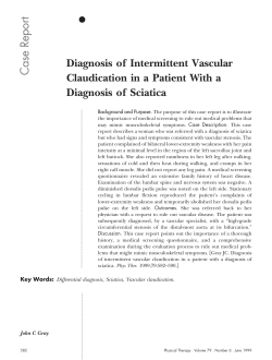 Diagnosis of Intermittent Vascular Claudication in a Patient With a