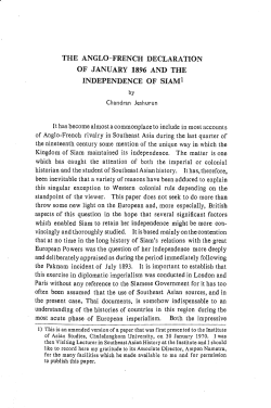 THE ANGLO-FRENCH DECLARATION OF JANUARY 1896 AND