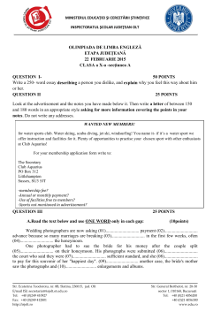 OLIMPIADA DE LIMBA ENGLEZĂ ETAPA JUDEŢEANĂ 22