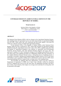 coverage issues in agricultural surveys in the republic of serbia