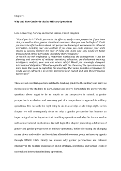Why and How Gender is vital to Military Operations Lena P. Kvarving