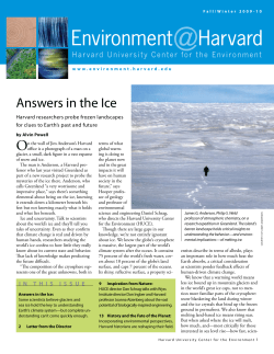 Answers in the Ice - Harvard University Center for the Environment