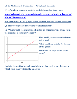 Ch 2: Motion in 1-Dimension &ndash; Graphical Analysis 1 st, let`s take a