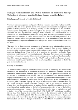Managed Communication and Public Relations in Transition Society