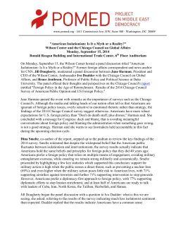 "American Isolationism: Is It a Myth or a Reality?" Wilson Center and