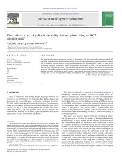(hidden) costs of political instability: Evidence from Kenya`s 2007