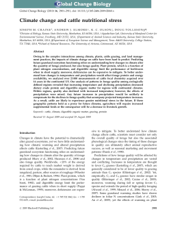 Climate change and cattle nutritional stress