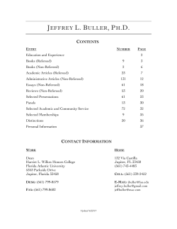 Jeffrey L. Buller cv - Florida Atlantic University