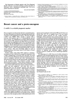 Breast cancer and a proto-oncogene