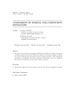 COMPARISON OF WEIBULL TAIL