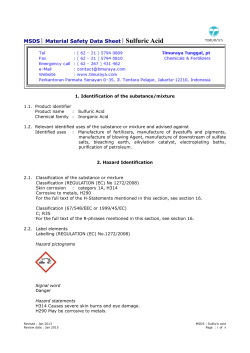 MSDS │ Material Safety Data Sheet │ Sulfuric Acid