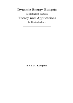 Dynamic Energy Budgets Theory and Applications