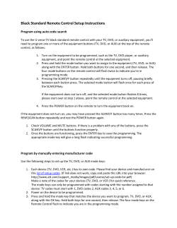 Black Standard Remote Control Setup Instructions