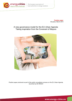 A new governance model for the EU Urban Agenda
