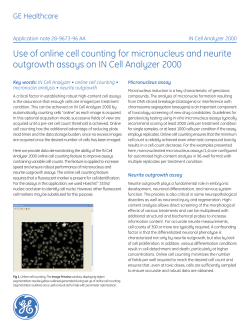 Use of online cell counting for micronucleus and neurite outgrowth
