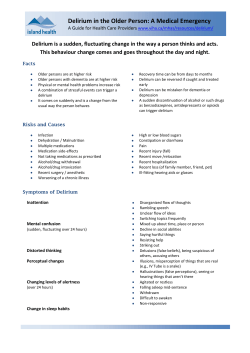 Delirium in the Older Person: A Medical Emergency