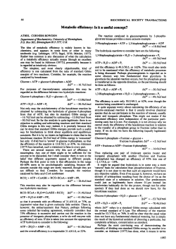 Metabolic efflciency: Is it a useful concept?