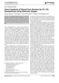 Direct Synthesis of Phenol from Benzene by Pd   VOx Nanoparticles