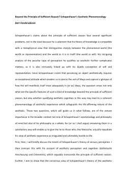 Beyond the Principle of Sufficient Reason? Schopenhauer`s
