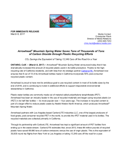 Arrowhead&reg; Mountain Spring Water Saves Tens of Thousands of