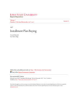 Installment Plan Buying - Iowa State University Digital Repository